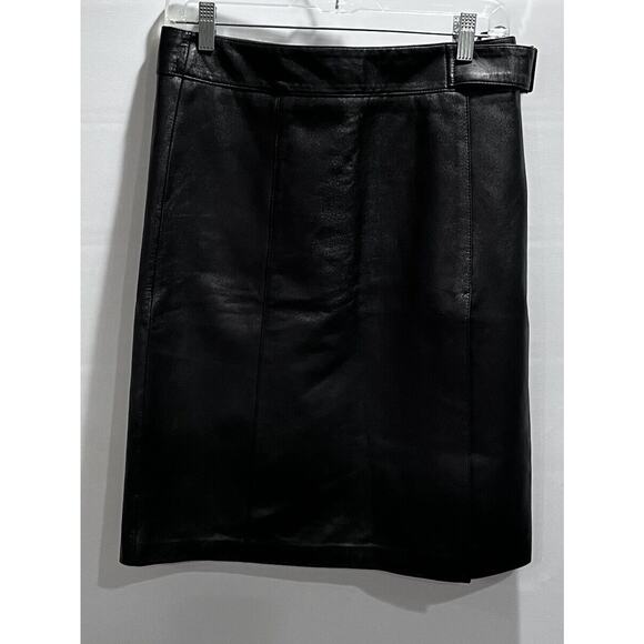 Bebe Butter Soft Black Genuine Leather Straight Skirt size 8-10, 30” waist Y2K - Picture 16 of 16